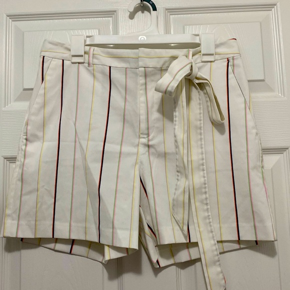 Pre❤️ White Stripe Short Size 10 - Picture 1 of 7